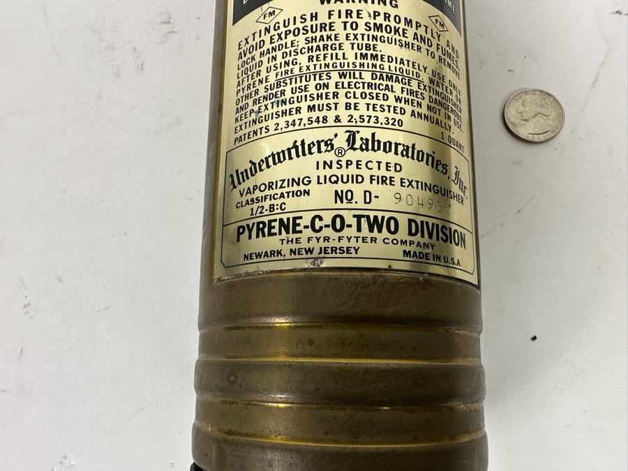 Vintage Pyrene Brass Heavy Duty Type Fire Extinguisher 14L [Photo 5]