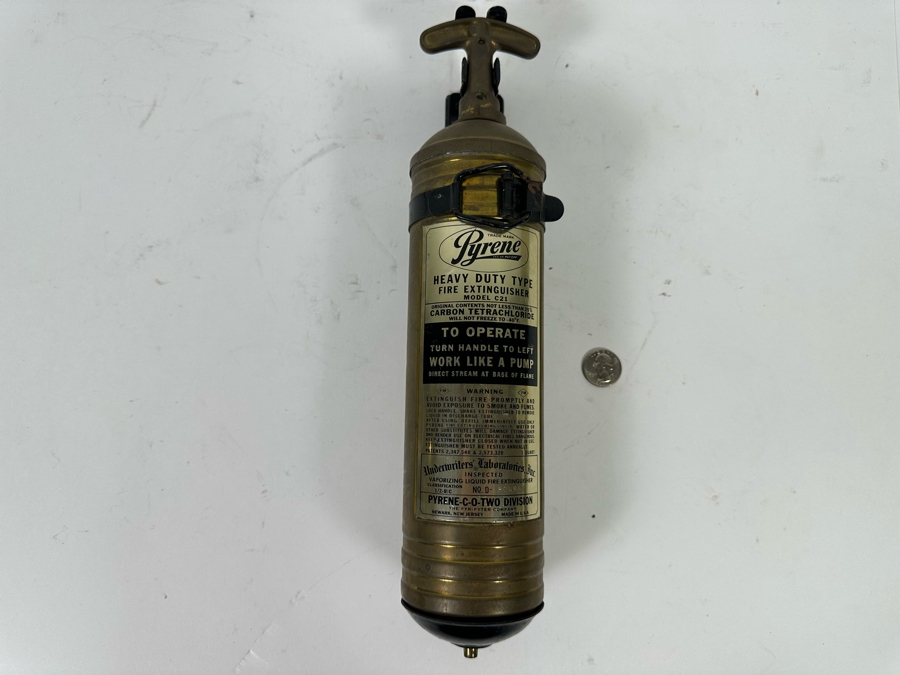 Vintage Pyrene Brass Heavy Duty Type Fire Extinguisher 14L [Photo 3]