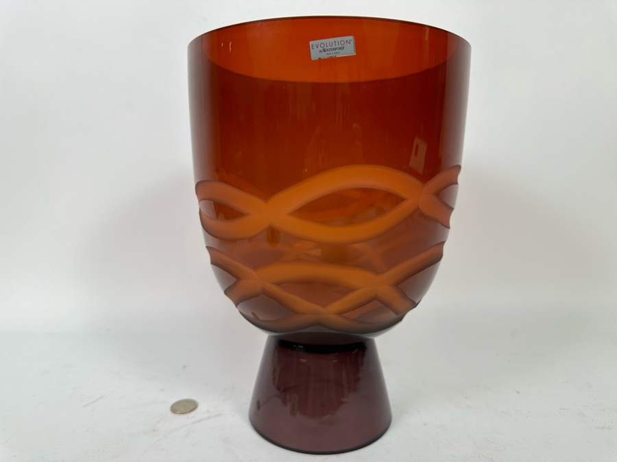 Large Evolution By Waterford Footed Vase With Box 8W X 12H [Photo 5]