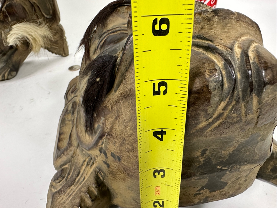 Pair Of Old Carved Wooden Balinese Masks From Indonesia 9W X 6H X 13H [Photo 18]