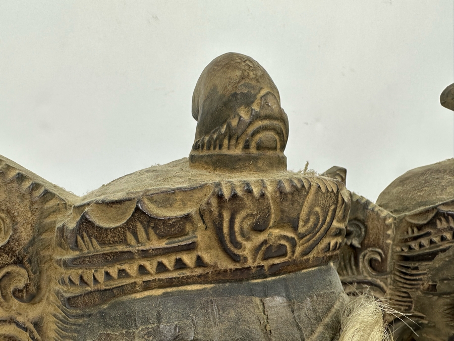 Pair Of Old Carved Wooden Balinese Masks From Indonesia 9W X 6H X 13H [Photo 8]