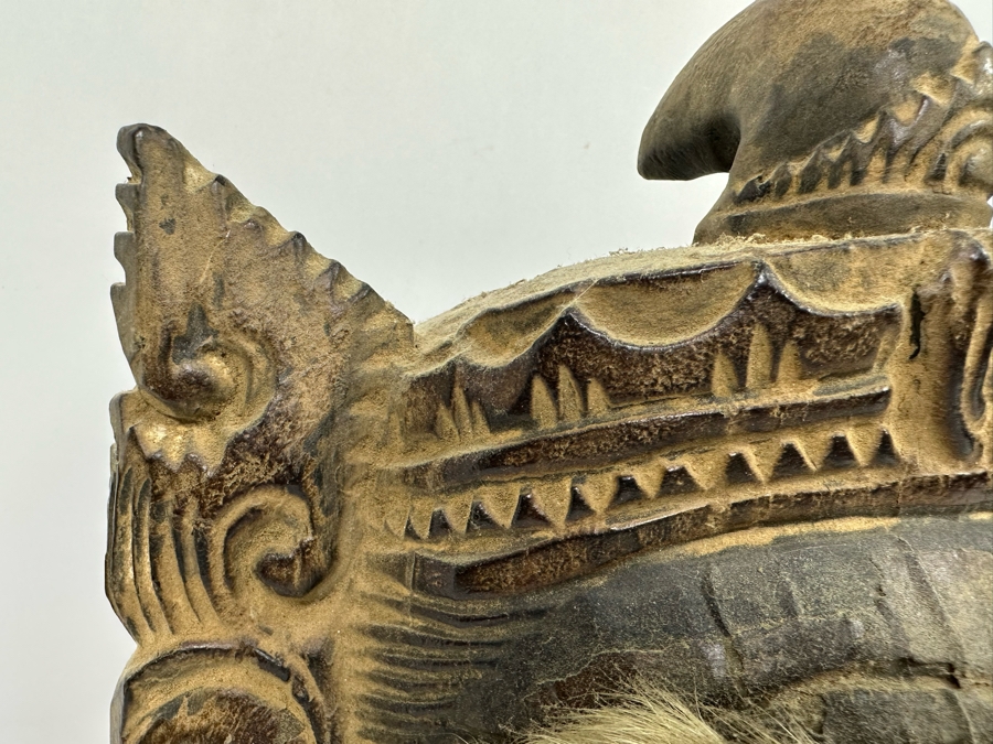 Pair Of Old Carved Wooden Balinese Masks From Indonesia 9W X 6H X 13H [Photo 7]