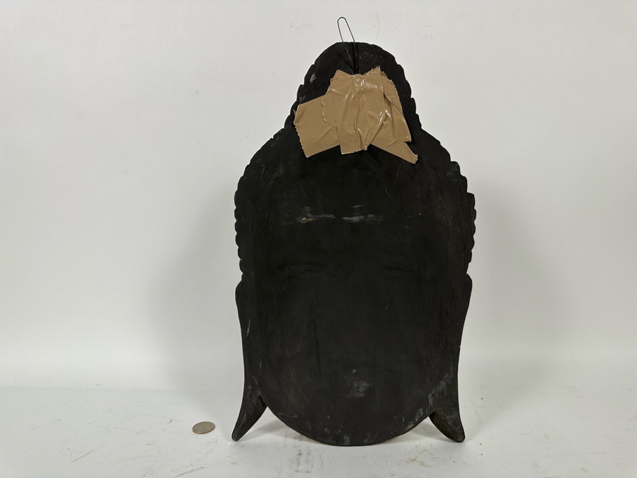Vintage Wooden Buddha Mask 10W X 16H [Photo 7]