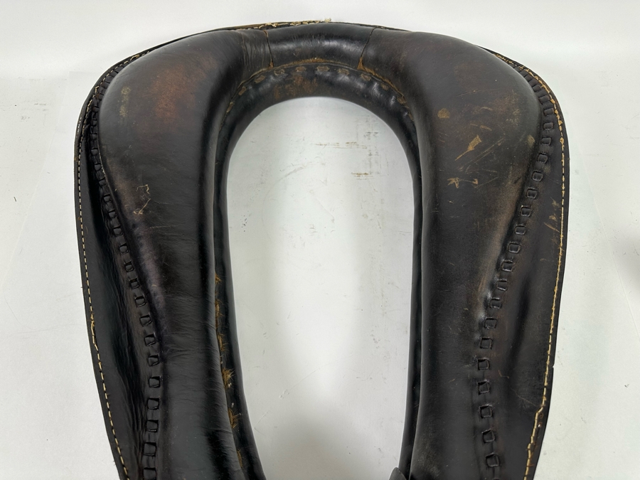 Antique Horse Collar Hames Leather, Wood And Brass 30W X 5D X 20H [Photo 10]