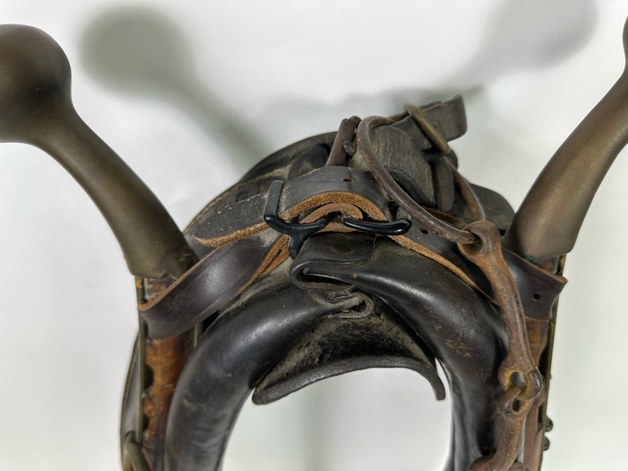 Antique Horse Collar Hames Leather, Wood And Brass 30W X 5D X 20H [Photo 5]