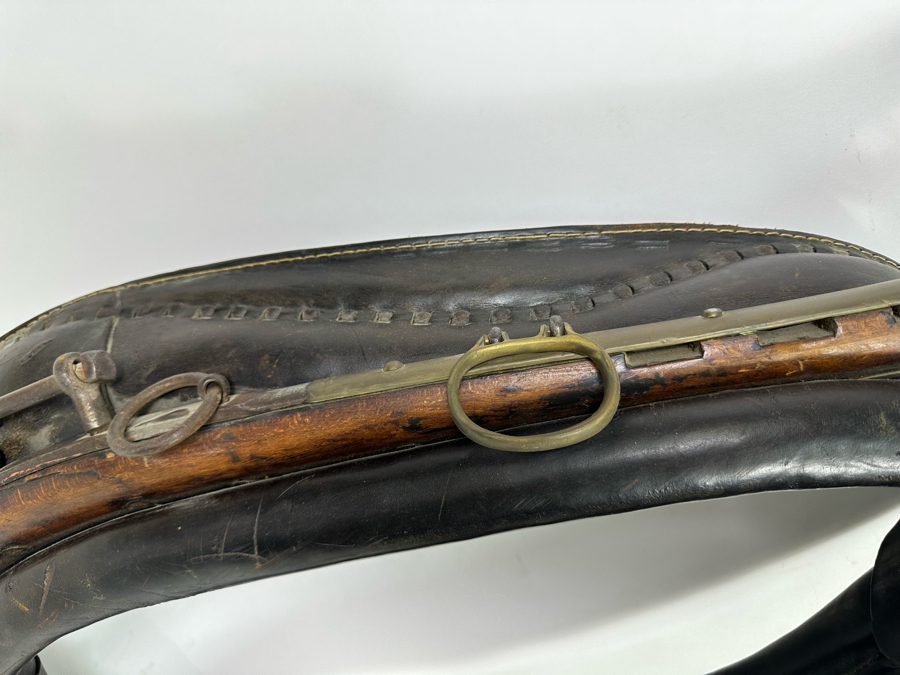 Antique Horse Collar Hames Leather, Wood And Brass 30W X 5D X 20H [Photo 6]