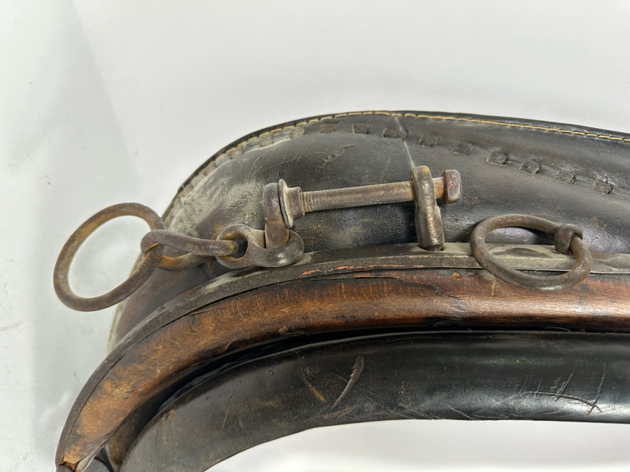 Antique Horse Collar Hames Leather, Wood And Brass 30W X 5D X 20H [Photo 7]