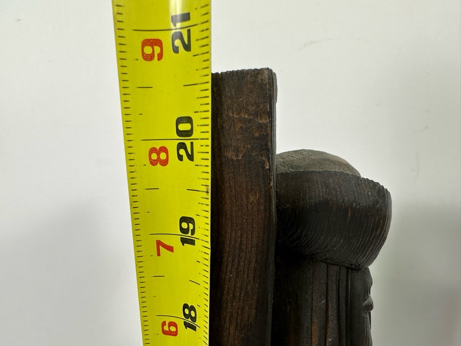 Pair Of Vintage Wooden Carved Sculptures 4.5W X 3D X 20.5H [Photo 13]