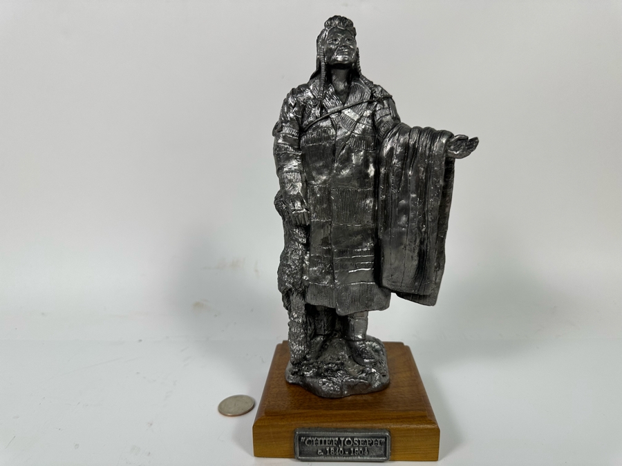 Michael Ricker Pewter Sculpture Titled Chief Joseph C. 1840-1904 Signed Ricker 1999 9.5H [Photo 3]