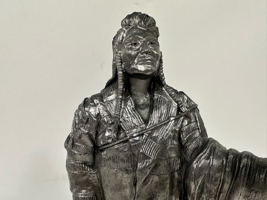 Michael Ricker Pewter Sculpture Titled Chief Joseph C. 1840-1904 Signed Ricker 1999 9.5H [Photo 4]