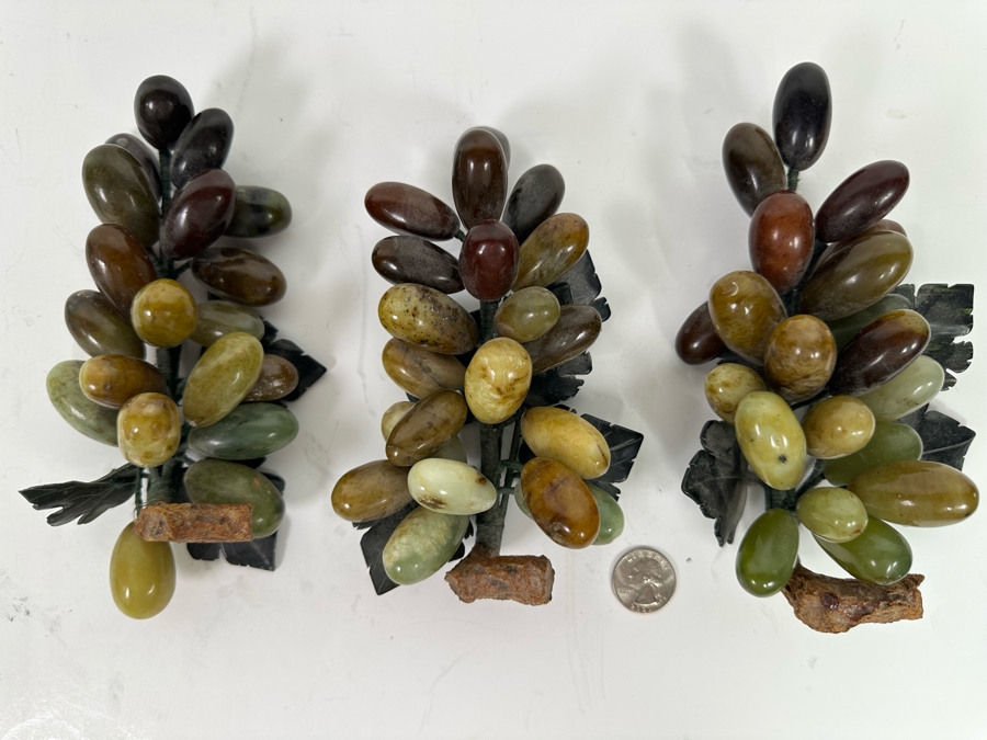 Set Of Four Jade Fruit Grape Clusters (One Not Pictured In Main Photo) [Photo 4]
