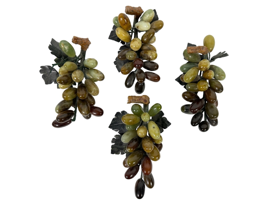 Set Of Four Jade Fruit Grape Clusters (One Not Pictured In Main Photo) [Photo 1]