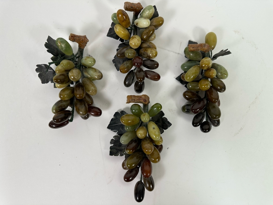 Set Of Four Jade Fruit Grape Clusters (One Not Pictured In Main Photo) [Photo 12]