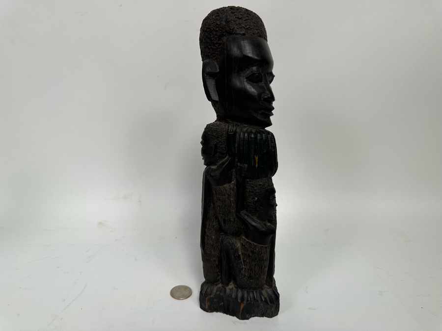 Vintage African Carved Wood Sculpture 12H [Photo 3]
