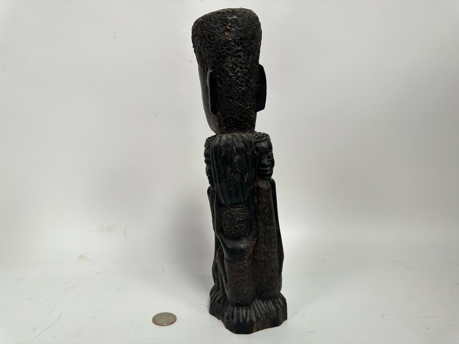 Vintage African Carved Wood Sculpture 12H [Photo 13]