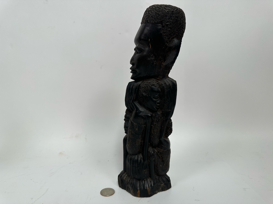 Vintage African Carved Wood Sculpture 12H