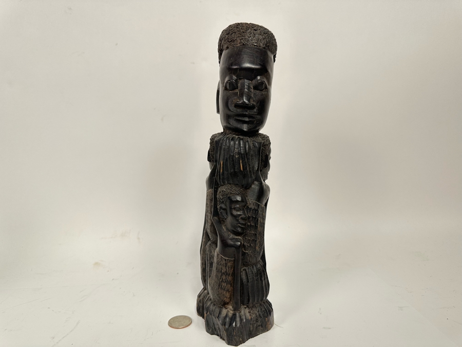 Vintage African Carved Wood Sculpture 12H [Photo 9]