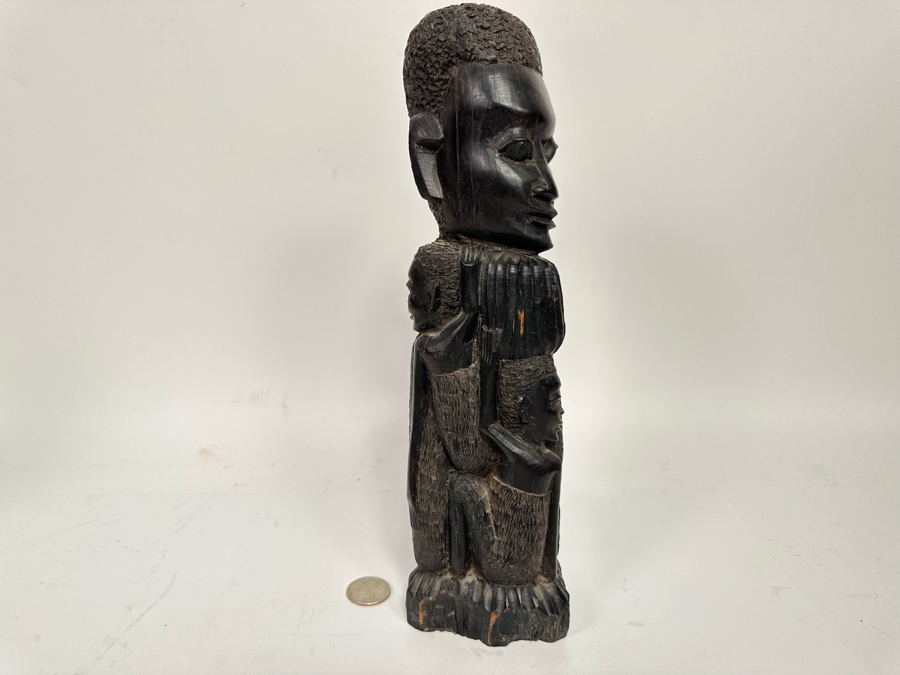 Vintage African Carved Wood Sculpture 12H [Photo 4]