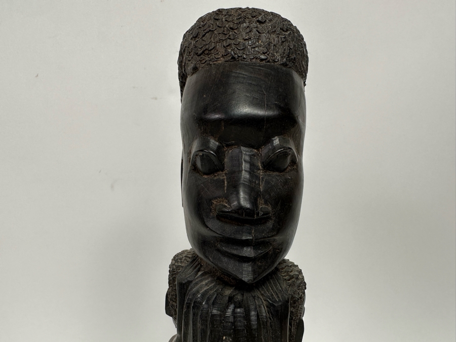 Vintage African Carved Wood Sculpture 12H