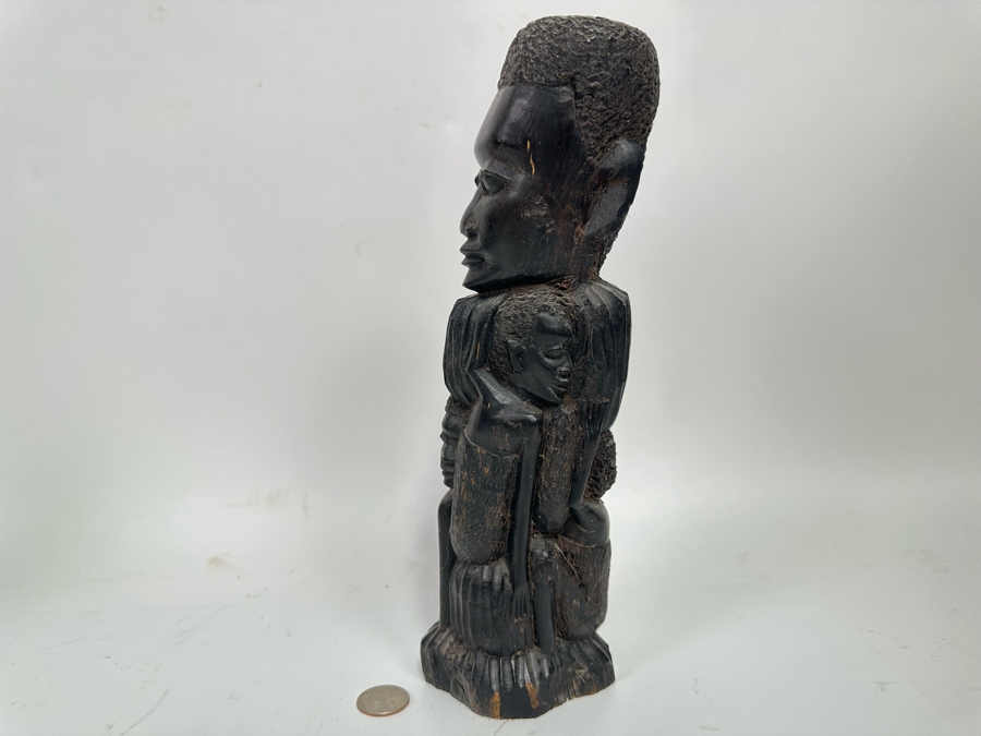 Vintage African Carved Wood Sculpture 12H [Photo 12]