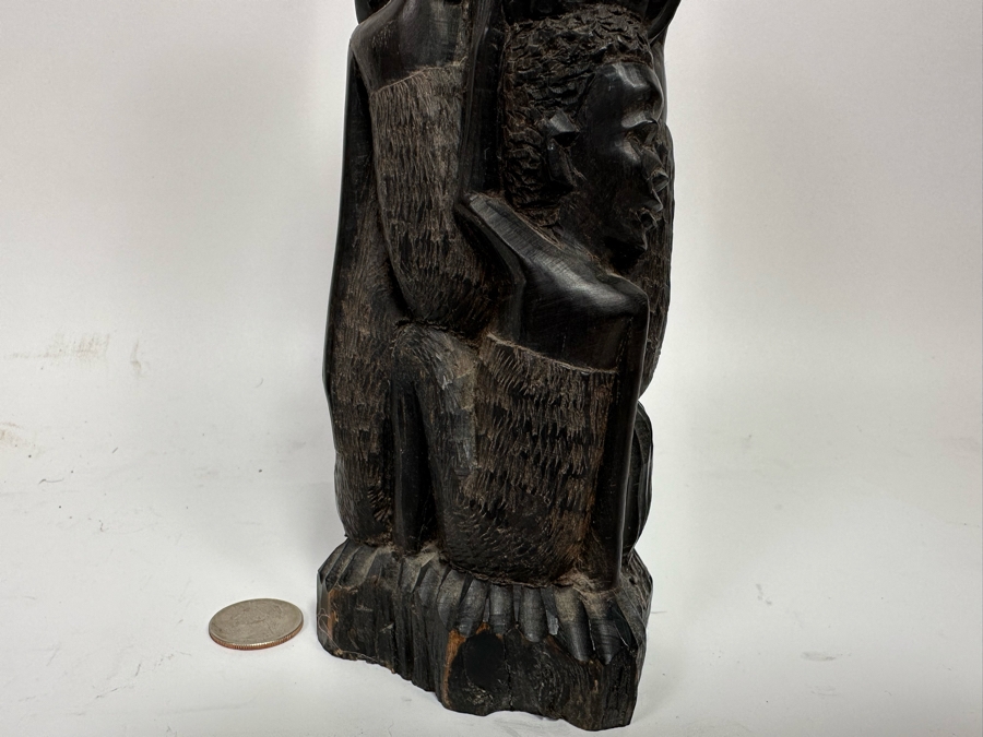 Vintage African Carved Wood Sculpture 12H [Photo 7]