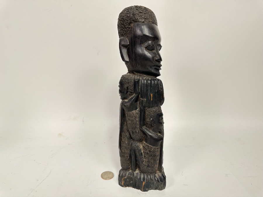 Vintage African Carved Wood Sculpture 12H [Photo 5]