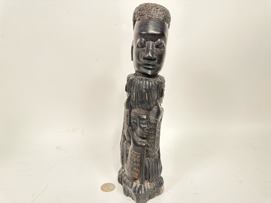 Vintage African Carved Wood Sculpture 12H [Photo 8]