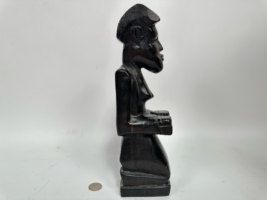 Vintage Carved Wooden Sculpture 12H [Photo 8]