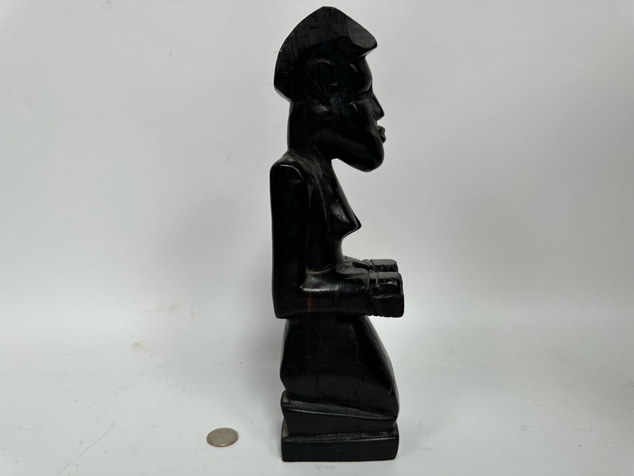 Vintage Carved Wooden Sculpture 12H [Photo 7]