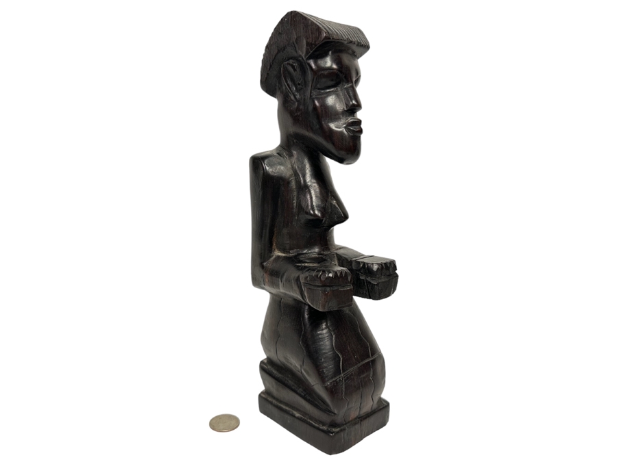 Vintage Carved Wooden Sculpture 12H
