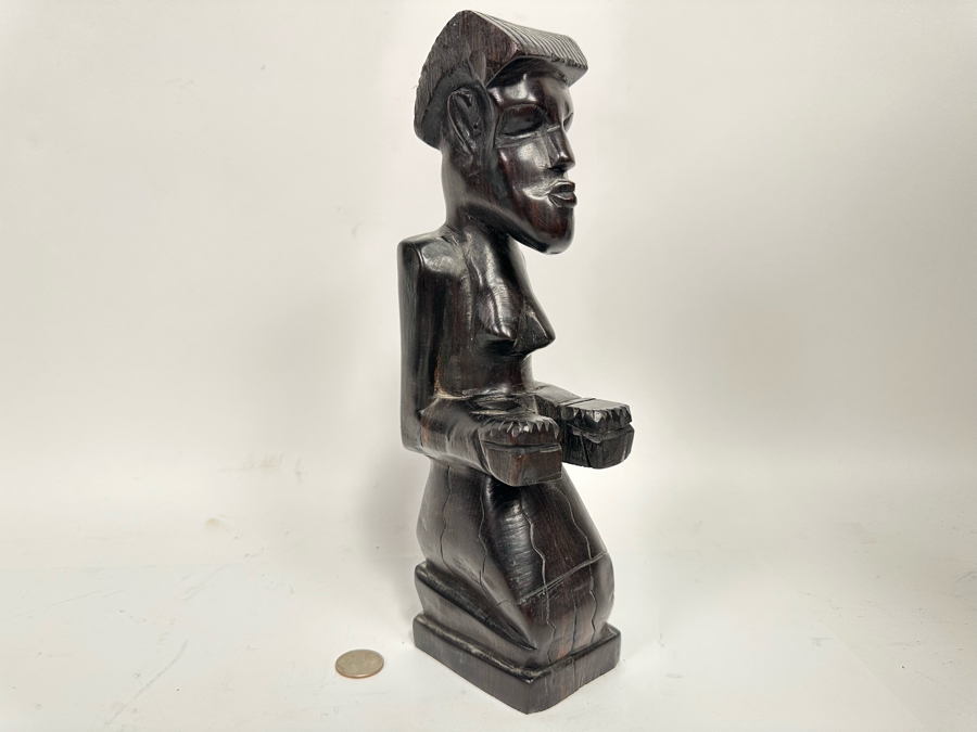 Vintage Carved Wooden Sculpture 12H [Photo 6]