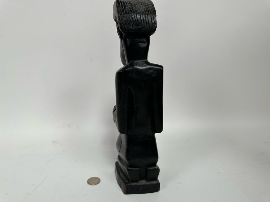 Vintage Carved Wooden Sculpture 12H [Photo 10]