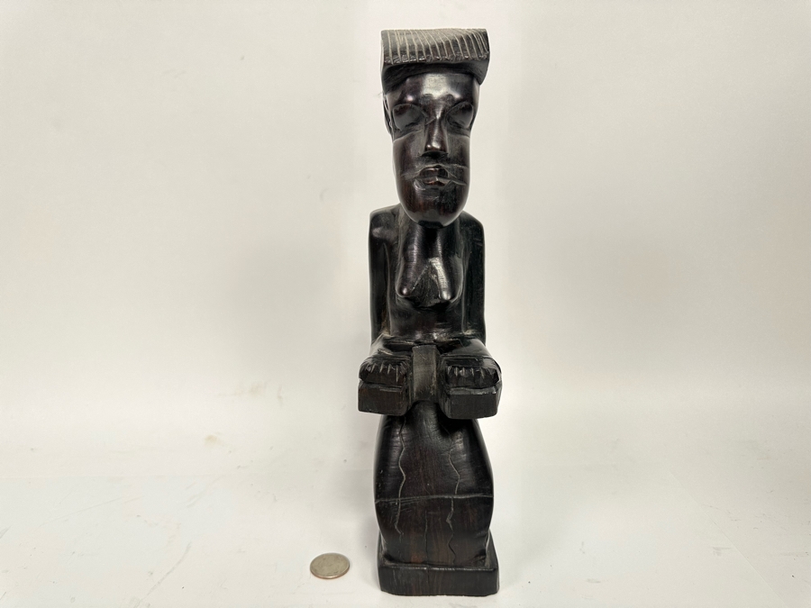 Vintage Carved Wooden Sculpture 12H [Photo 2]