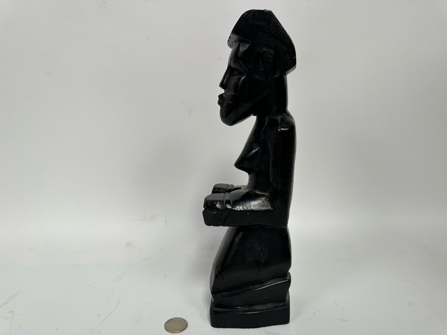 Vintage Carved Wooden Sculpture 12H [Photo 11]