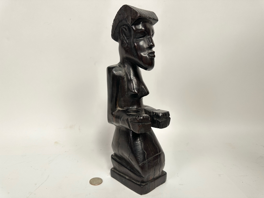 Vintage Carved Wooden Sculpture 12H [Photo 5]
