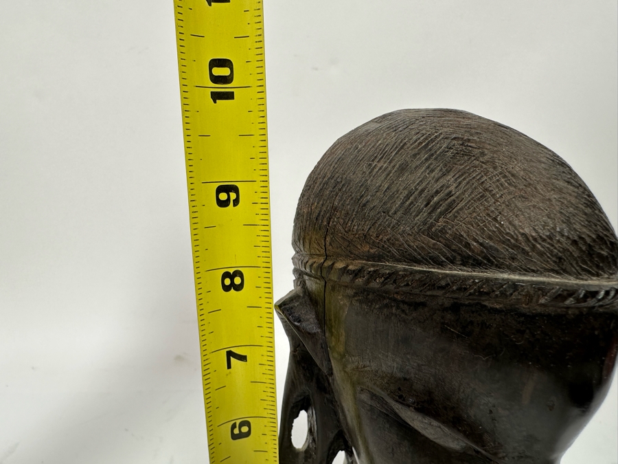 Vintage African Carved Hardwood Bust Sculpture 9.5H [Photo 12]
