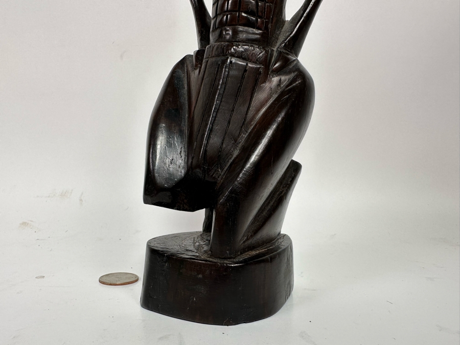 Vintage Carved Wooden Sculpture 11H [Photo 10]