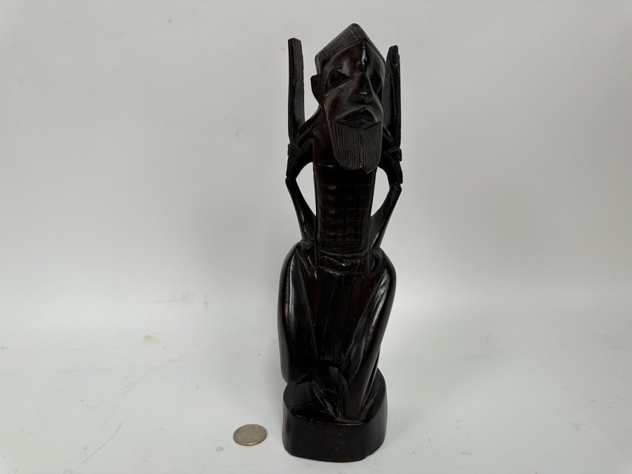 Vintage Carved Wooden Sculpture 11H [Photo 3]