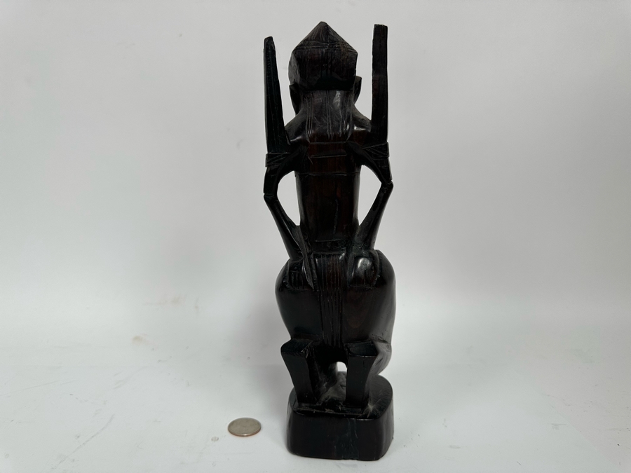 Vintage Carved Wooden Sculpture 11H [Photo 7]