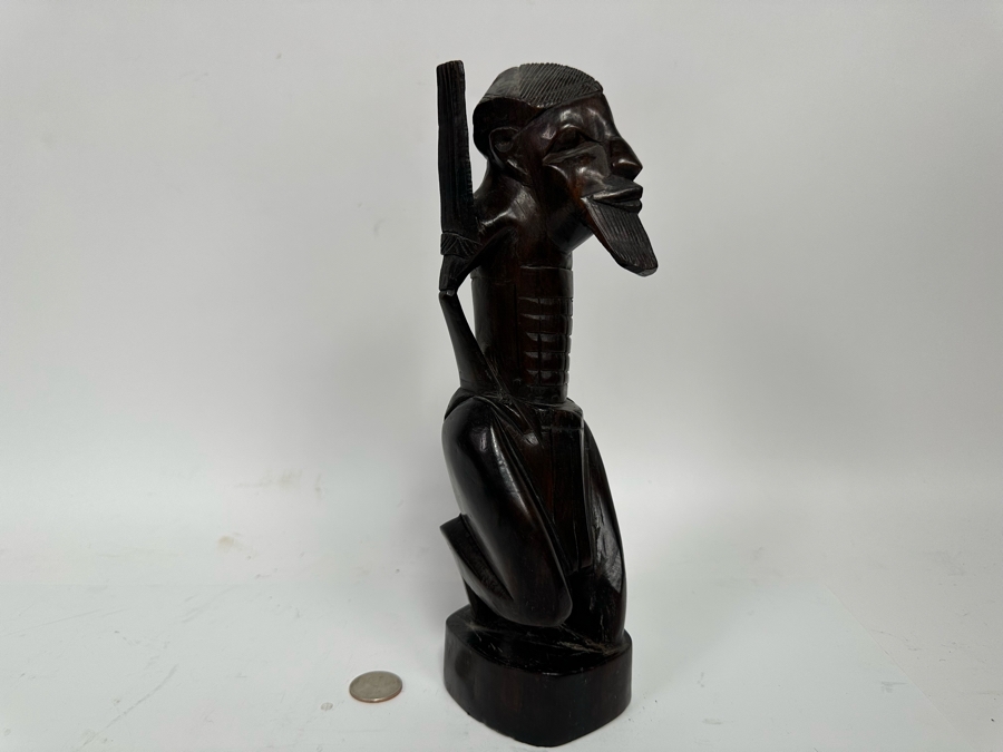 Vintage Carved Wooden Sculpture 11H [Photo 5]
