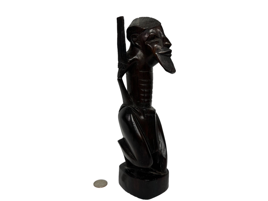 Vintage Carved Wooden Sculpture 11H