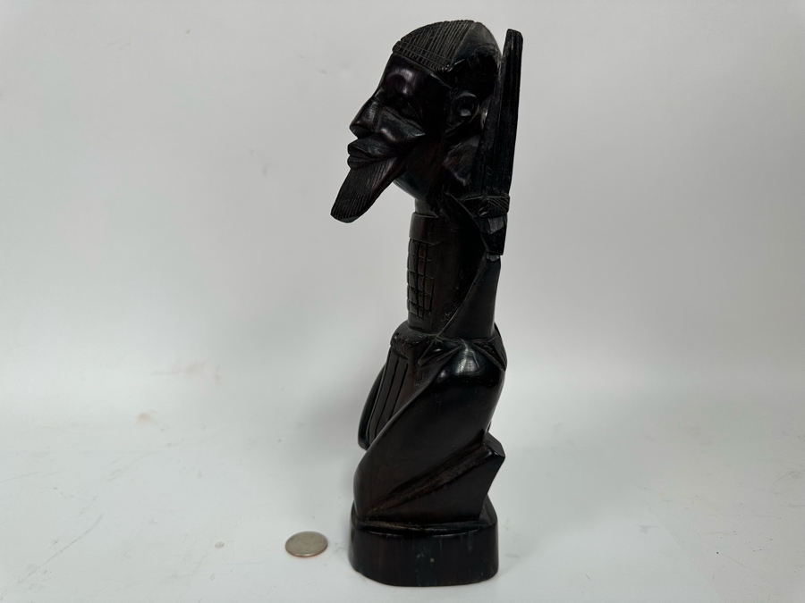 Vintage Carved Wooden Sculpture 11H [Photo 8]