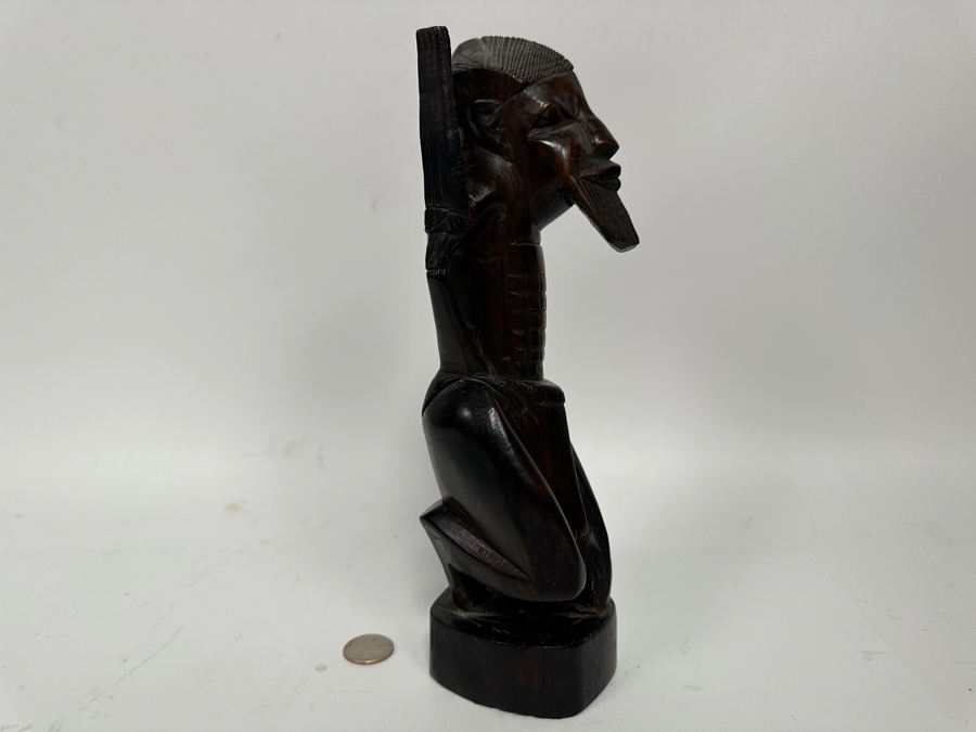 Vintage Carved Wooden Sculpture 11H [Photo 6]