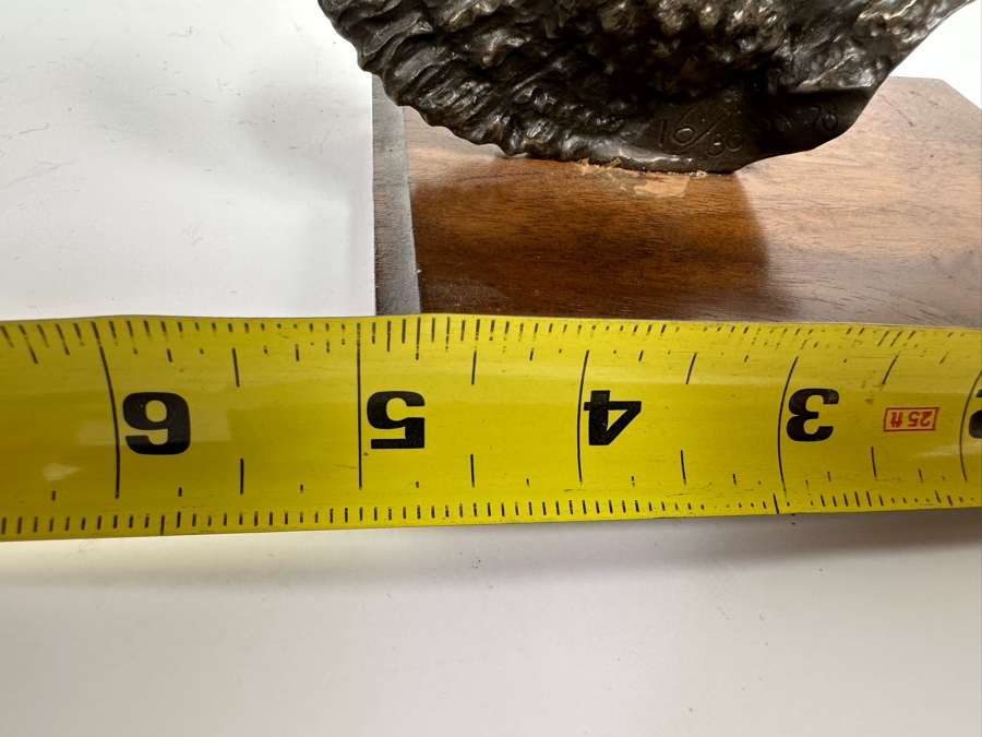 Paul Crites Limited Edition Bronze Bust Sculpture Mounted On Small Wooden Plaque Number 16/30 1978 3.5 X 3.5 [Photo 18]