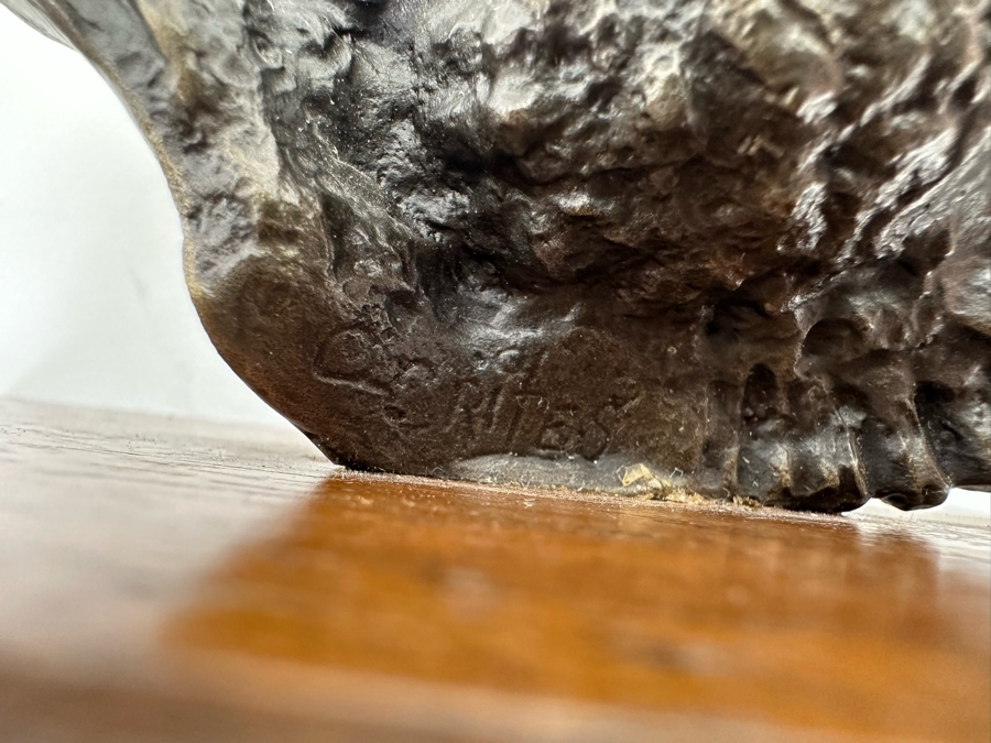 Paul Crites Limited Edition Bronze Bust Sculpture Mounted On Small Wooden Plaque Number 16/30 1978 3.5 X 3.5 [Photo 9]