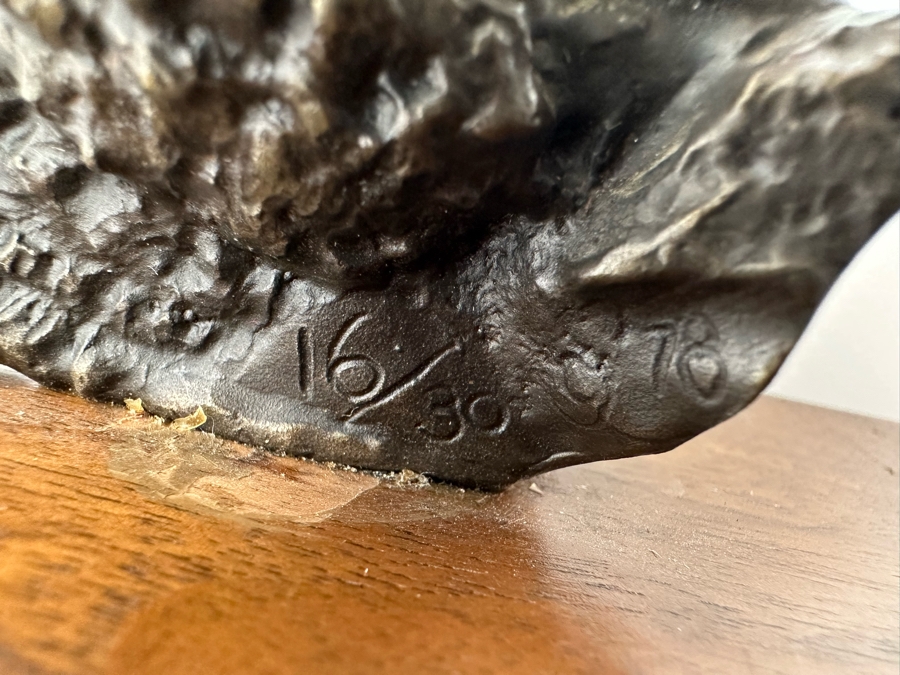 Paul Crites Limited Edition Bronze Bust Sculpture Mounted On Small Wooden Plaque Number 16/30 1978 3.5 X 3.5 [Photo 6]