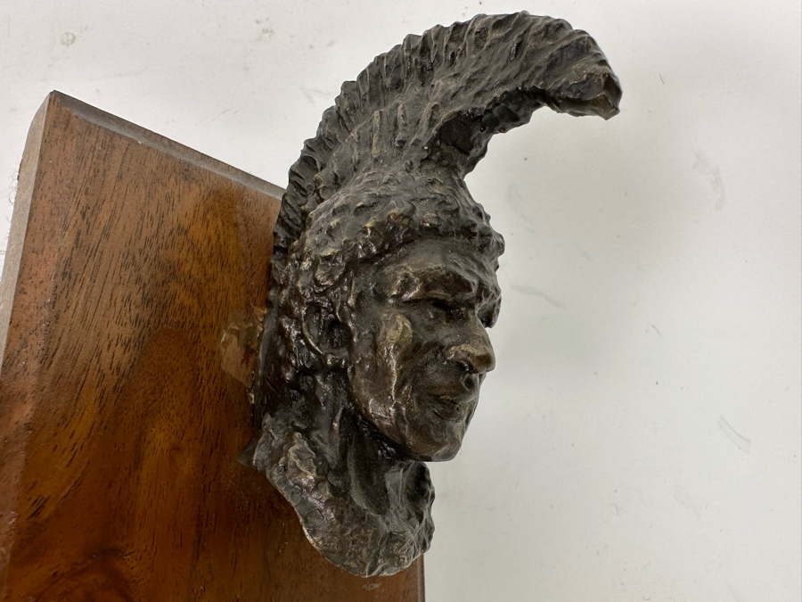 Paul Crites Limited Edition Bronze Bust Sculpture Mounted On Small Wooden Plaque Number 16/30 1978 3.5 X 3.5 [Photo 4]