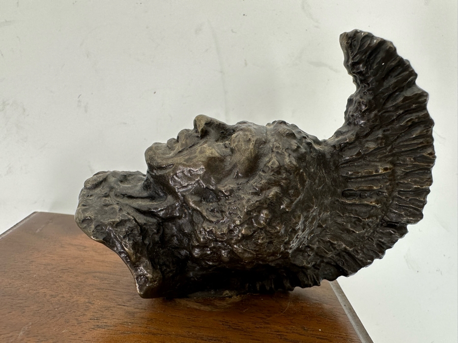 Paul Crites Limited Edition Bronze Bust Sculpture Mounted On Small Wooden Plaque Number 16/30 1978 3.5 X 3.5 [Photo 8]