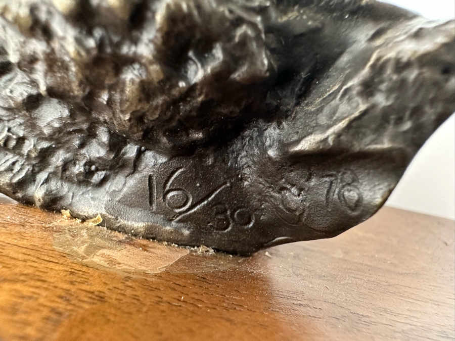 Paul Crites Limited Edition Bronze Bust Sculpture Mounted On Small Wooden Plaque Number 16/30 1978 3.5 X 3.5 [Photo 7]