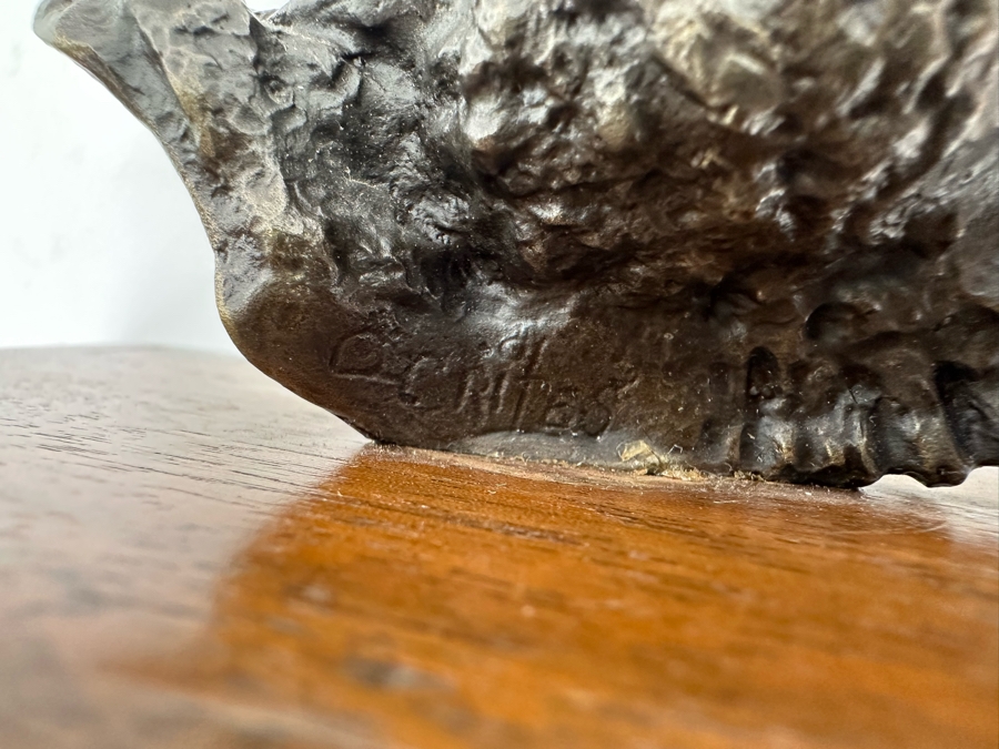 Paul Crites Limited Edition Bronze Bust Sculpture Mounted On Small Wooden Plaque Number 16/30 1978 3.5 X 3.5 [Photo 11]